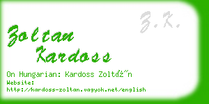 zoltan kardoss business card